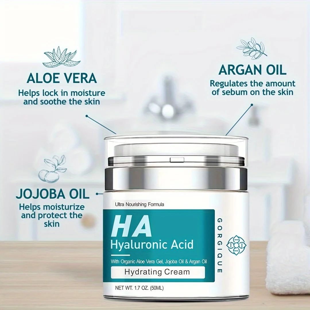 Hyaluronic Acid Face Cream Ultra-Hydrating Moisturizer for Sensitive Skin