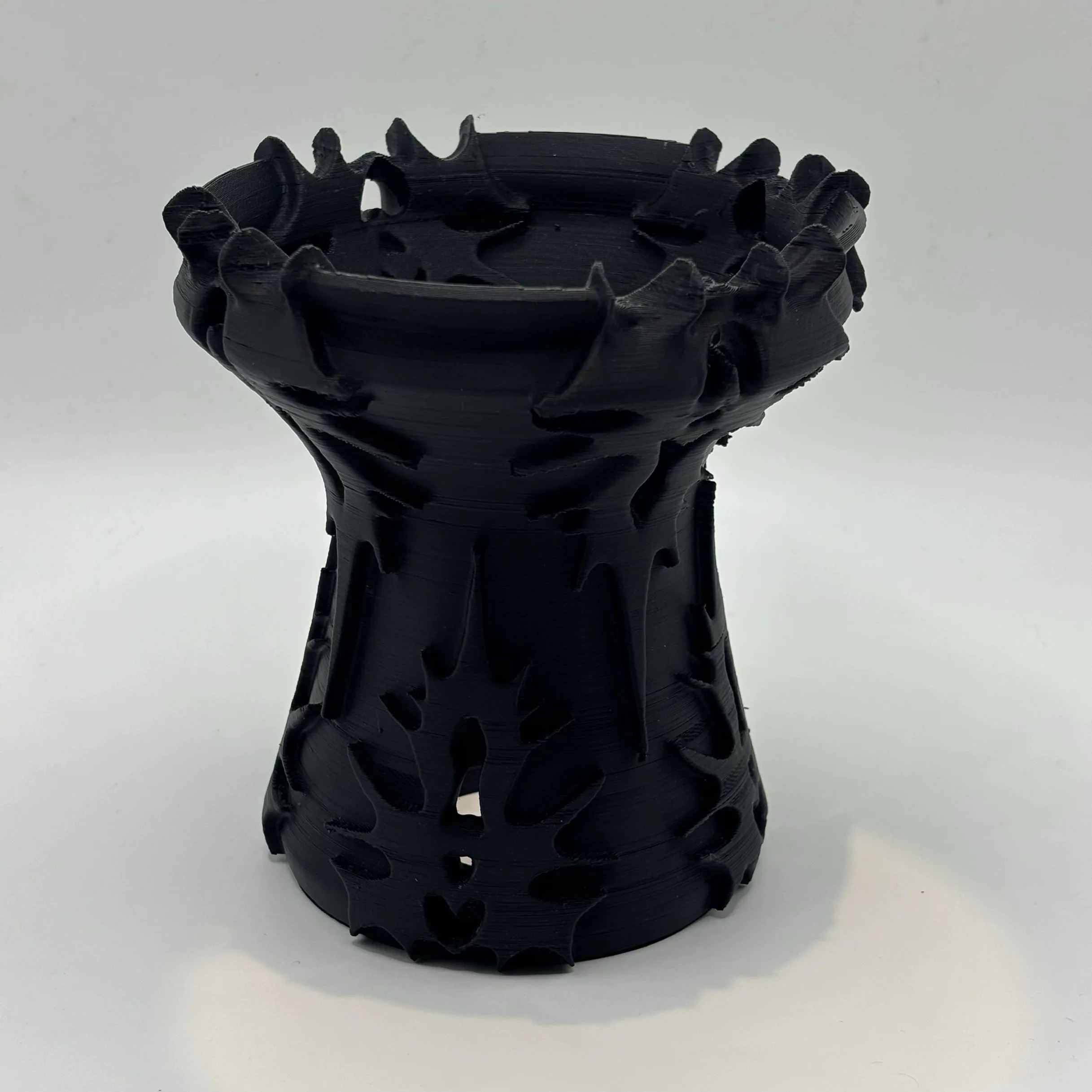 Trendy black mud burst texture tortoise shell ceramic root flower pot