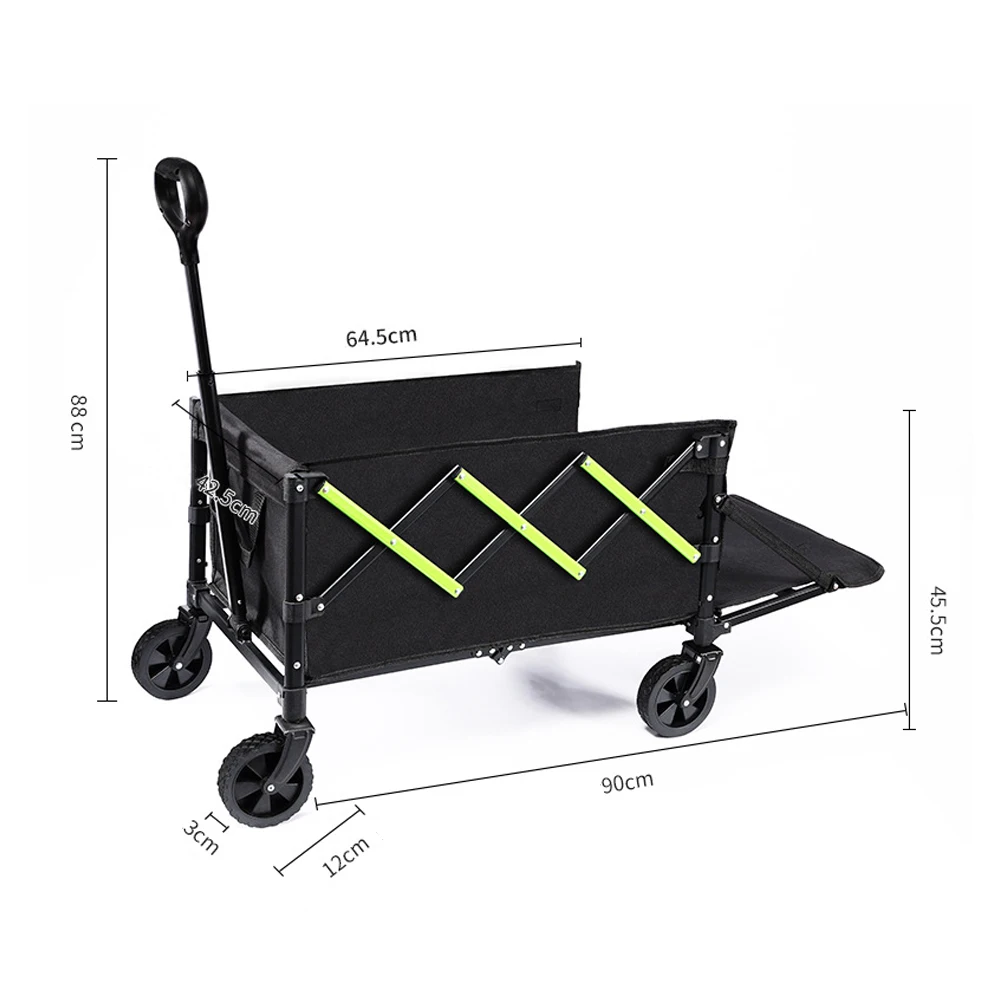 E-RIKE Foldable Utility Heavu Duty Custom Handcart Collapsible Camping Folding Trolley Wagon Cart with Detachable Wheels view 2