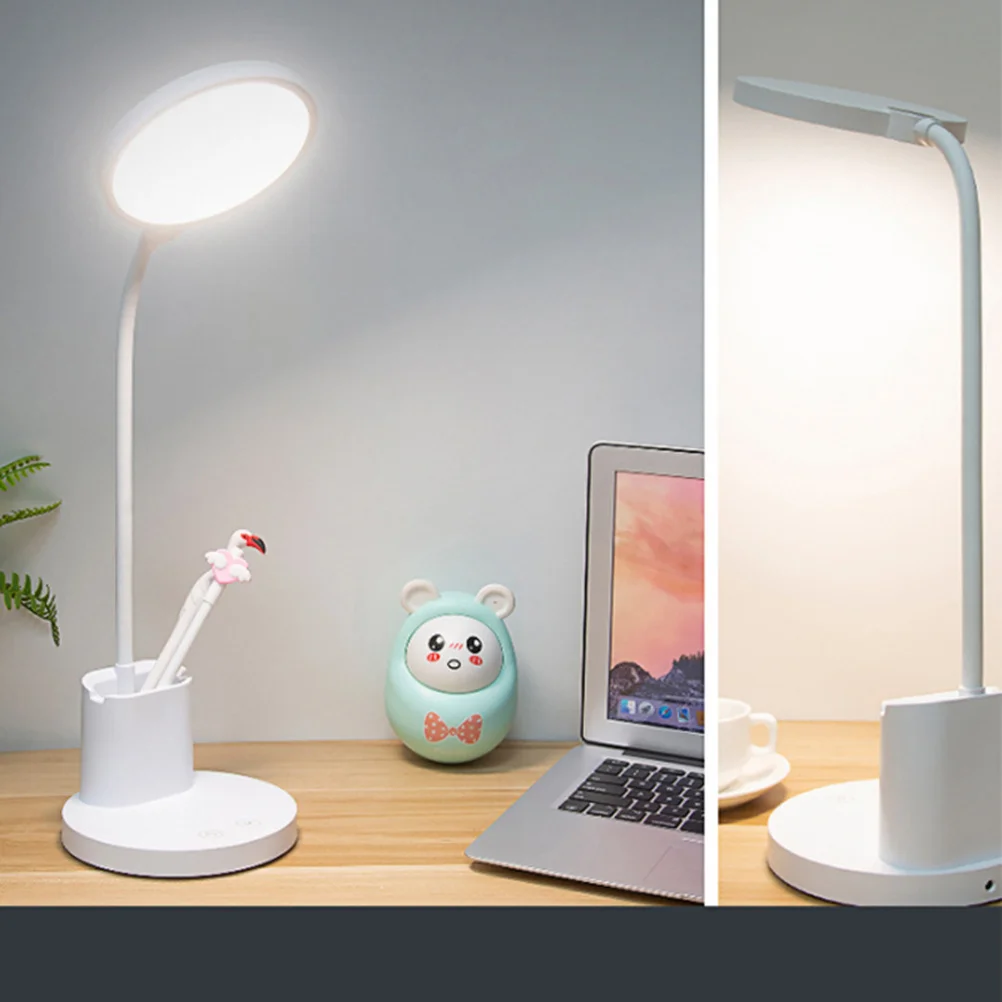USB Touch Screen LED Book Light Eye-Care Reading Lamp Adjustable Color Temperature Desktop Lamp with Storage Container