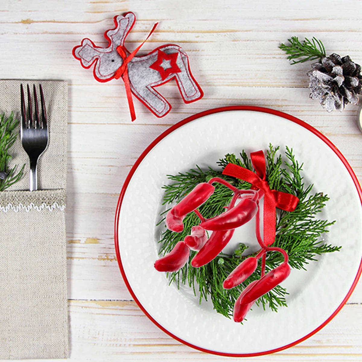 Accessoires de décoration de noël, 12 pièces, ornement de Chili, poivrons en mousse, Premium, artificiel, coloré, lumineux, roman Unique et romantique