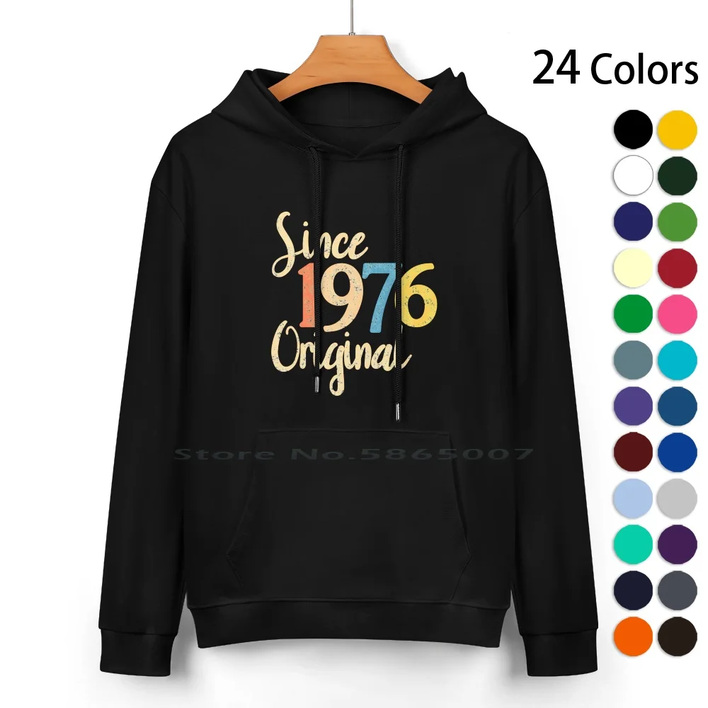 1976 Birthday Vintage Retro Pure Cotton Hoodie Sweater 24 Colors 1976 42 Bday Birthday Retro Vintage Old School Party Round