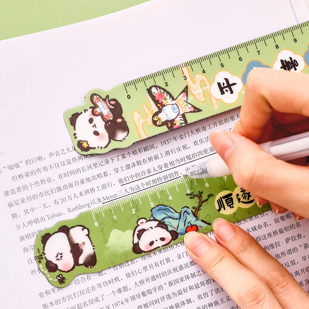 لطيف الباندا المغناطيسي المرجعية حاكم طالب الإبداعية مرنة حاكم 15 سنتيمتر الكرتون الأرنب الدب كابيبارا المغناطيسي مسطرة مستقيمة