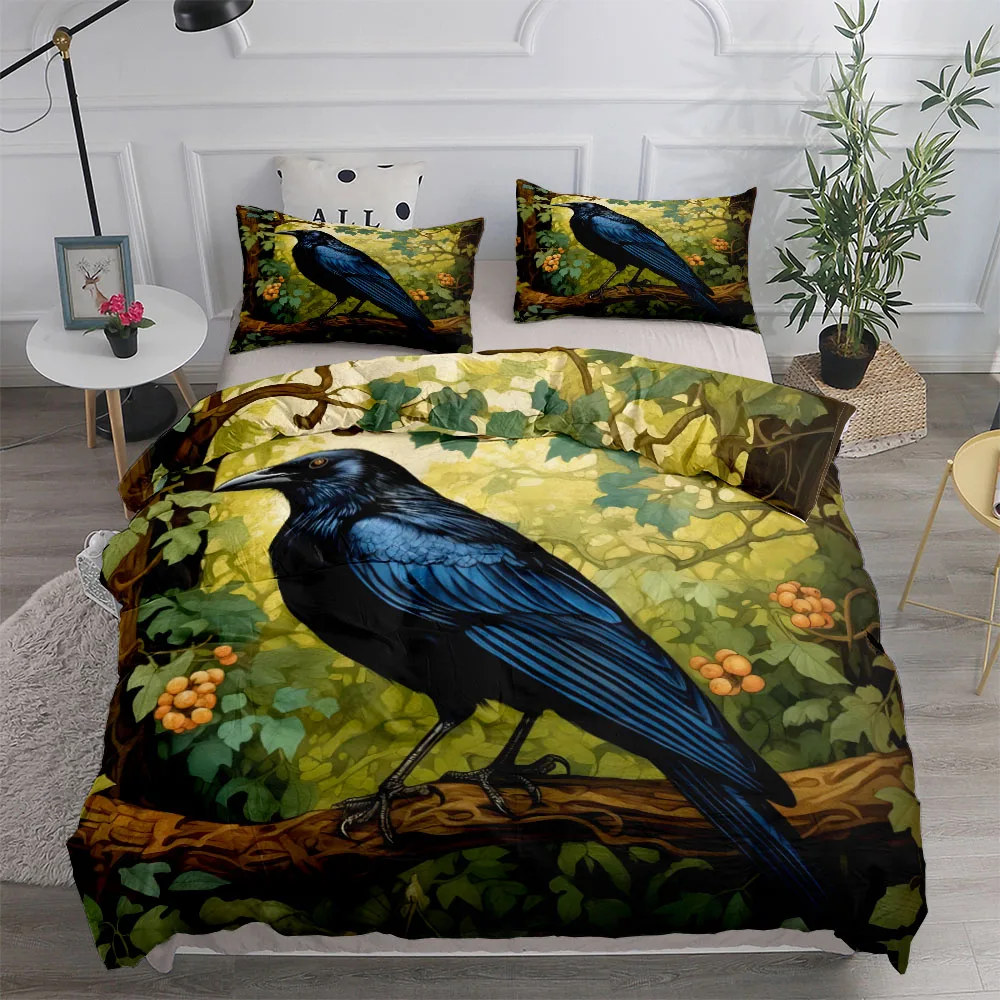 Edgar Ellen Poe The Raven Nevermore Duvet Cover Set King Queen Double Full Twin Single Size Bed Linen Set