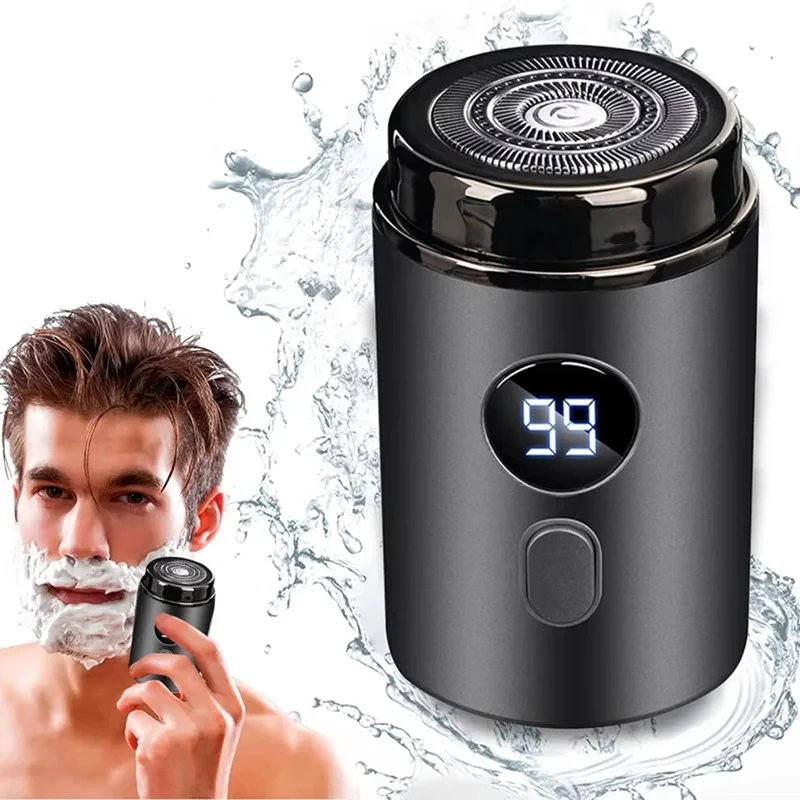 Men Electric Mini Shaver Rechargeable Type-c Charging Car Portable Led Digital Display Wet & Dry