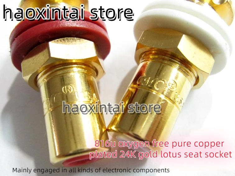 

10pcs 816u oxygen free pure copper plated 24K gold lotus seat socket