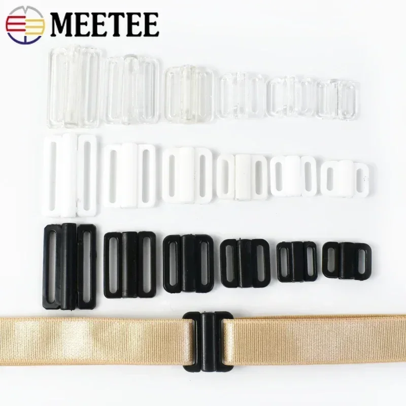 50/100Set 8-25mm Plastic Buckles for Bra Strap Adjustment Bikini Fastener Slider Buckle Underwear Closure Fixed Clip Repair Hook