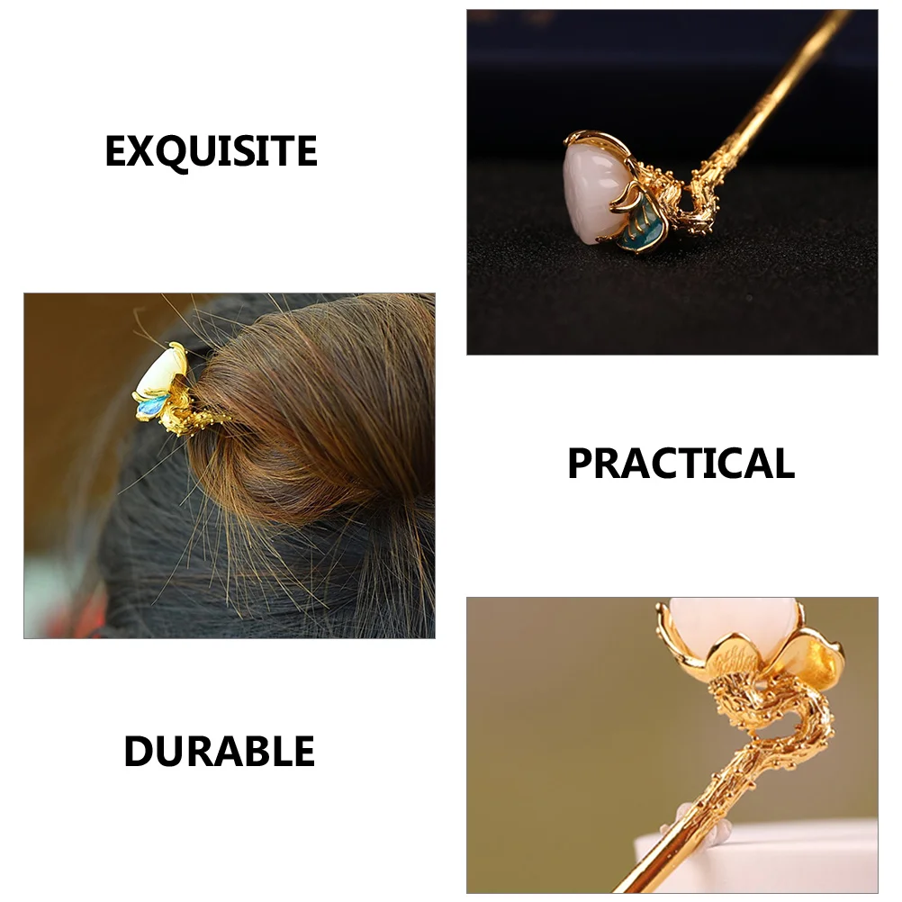 

Chinese Floral Stick Metal Hanfu Hairpin Retro Bun Pin For Women Elegant Dangle Hairpin Chic Design Party Wedding Banquet