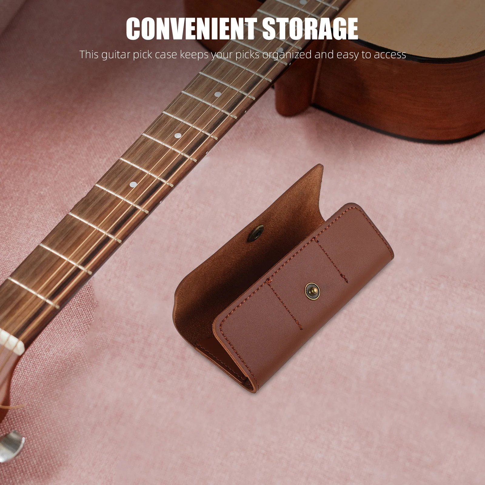 

Durable Fake Guitar Pick Holder Case Picks Storage Organizer Plectrum Bag Box For Acoustic Electric Bass Guitar