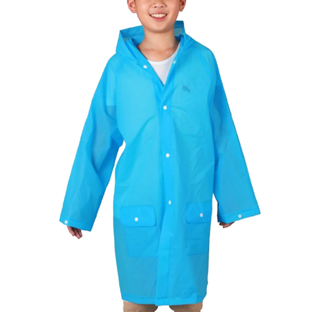 

Eco friendly Kids Rain Poncho Non toxic EVA Lightweight Compact Foldable Hooded Outdoor Camping Hiking Safety Gear