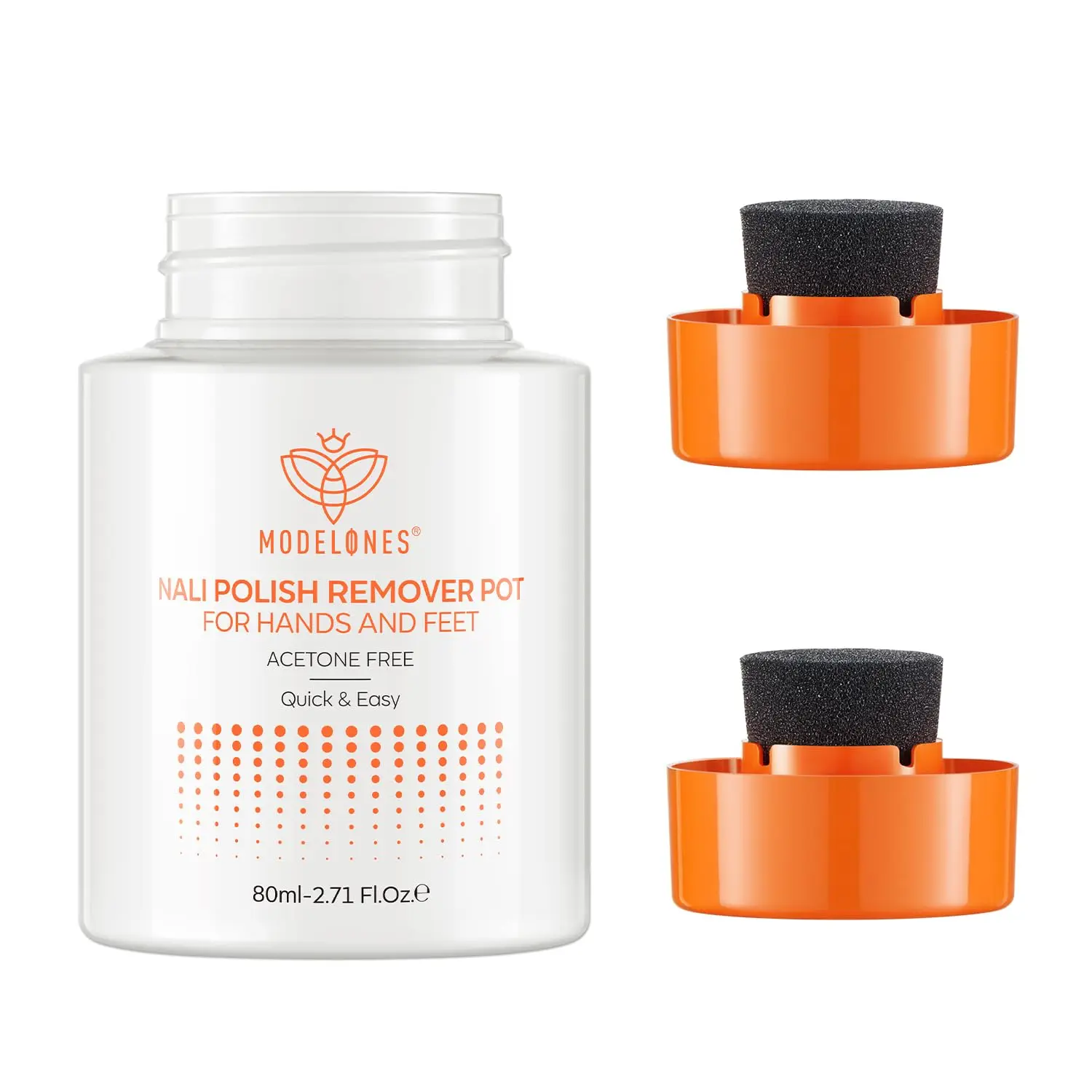 

Средство для снятия лака без ацетона с маслом жожоба и крышкой-спонжем, мягкая формула для салонов и домашнего использования, 80 мл