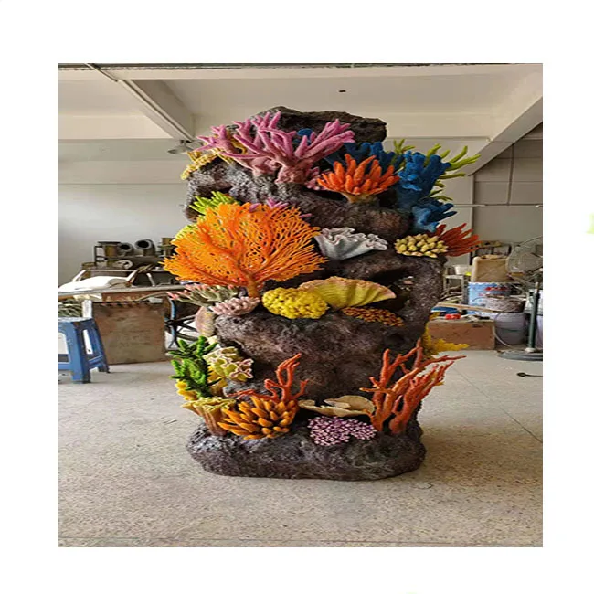 Wholesale Artificial Resin Coral Sea Water Tank Decoration Landscape Aquarium Decoration Large Color Ocean Coral Reef