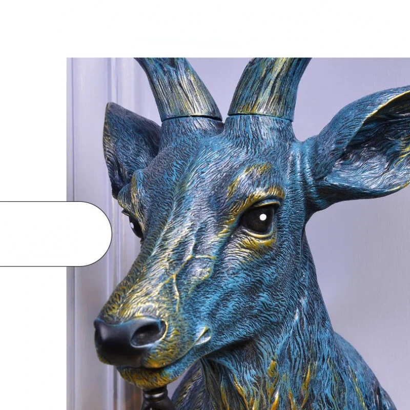 Resin Deer Lamp Animal Vintage Luxury Shade LED Wall Lamp Modern Decor Kitchen Wall Light Bedroom Indoor Lighting Wall Sconce