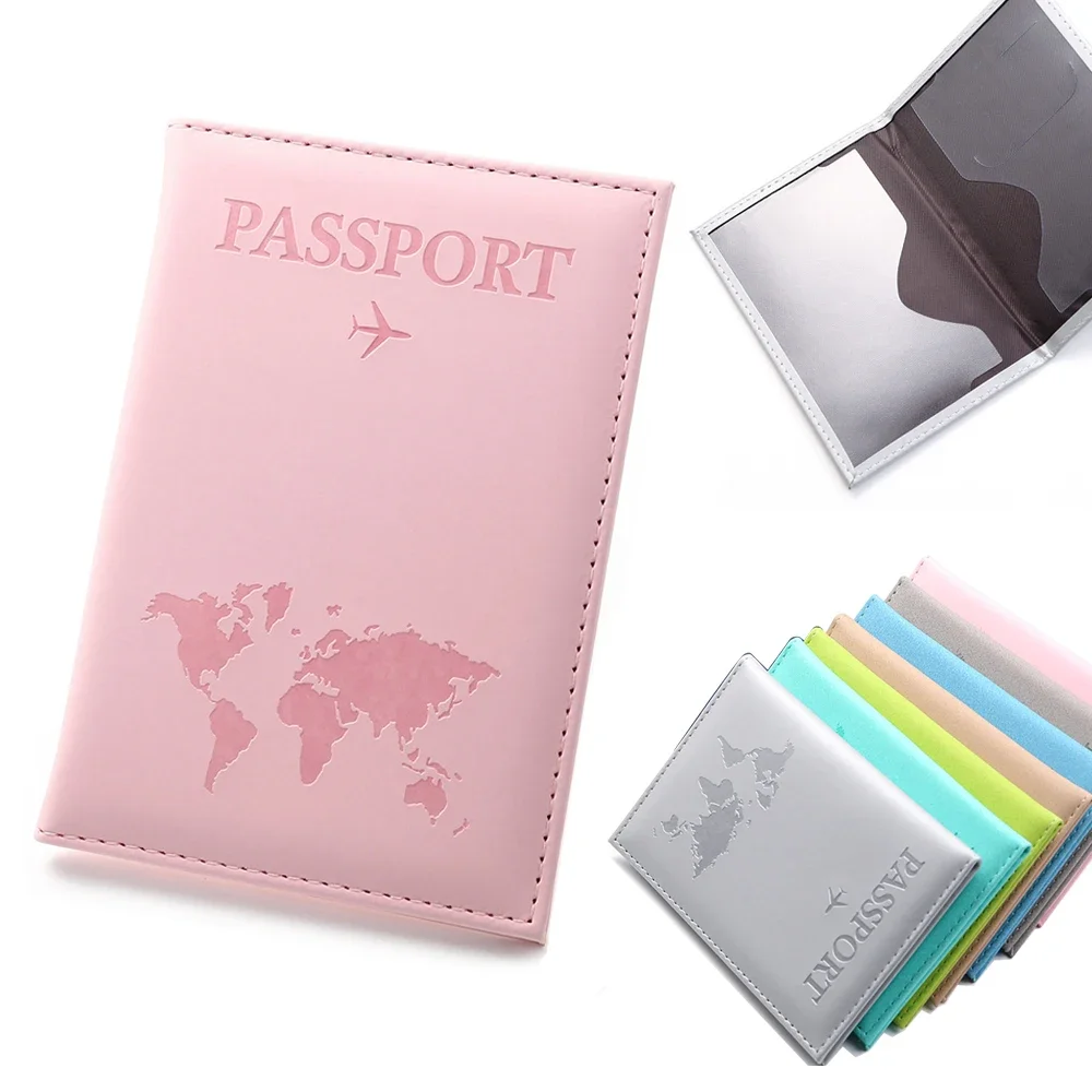 Lover Couple Passport Cover Simple Plane Case Holder Women Men PU Wallet Travel Wedding Passport Holder Fashion Wedding Gift