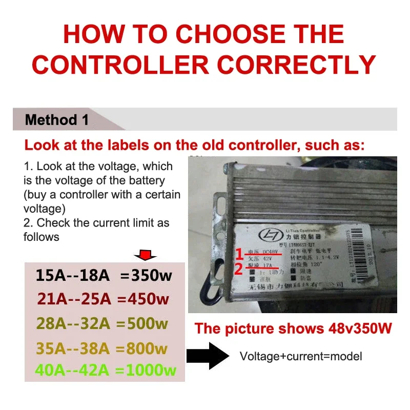 

36V-48V 350W/500W Brushless DC Motor Speed Controller Replacement For Electric Bicycle E-Bike Scooter