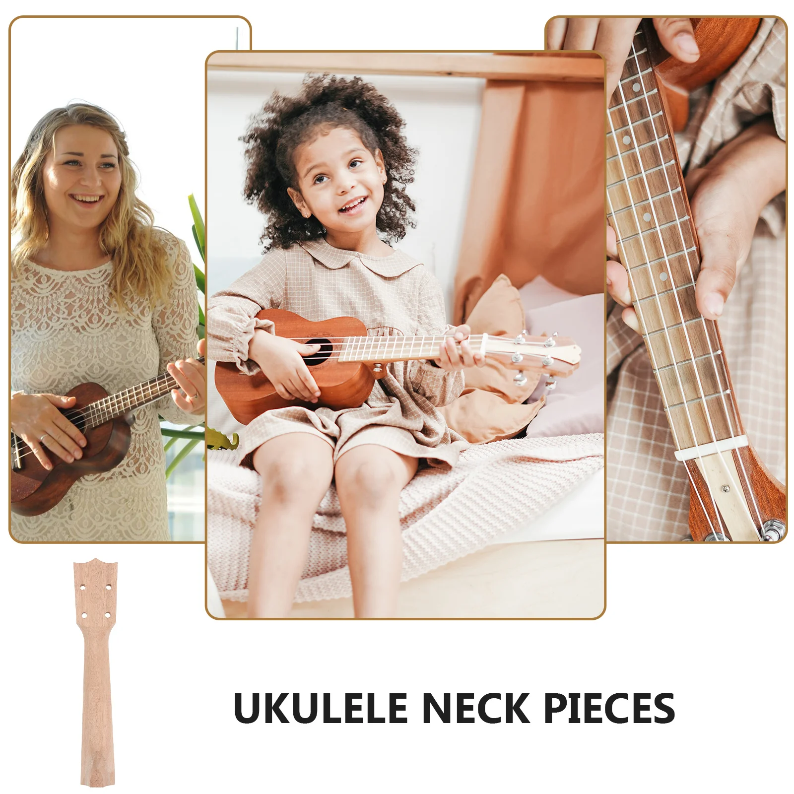 

DIY Ukulele Neck Wooden Blank Concert Neck Replacement for Guitar Ukulele Head Replacement Fingerboard Parts Fiddle Accessories