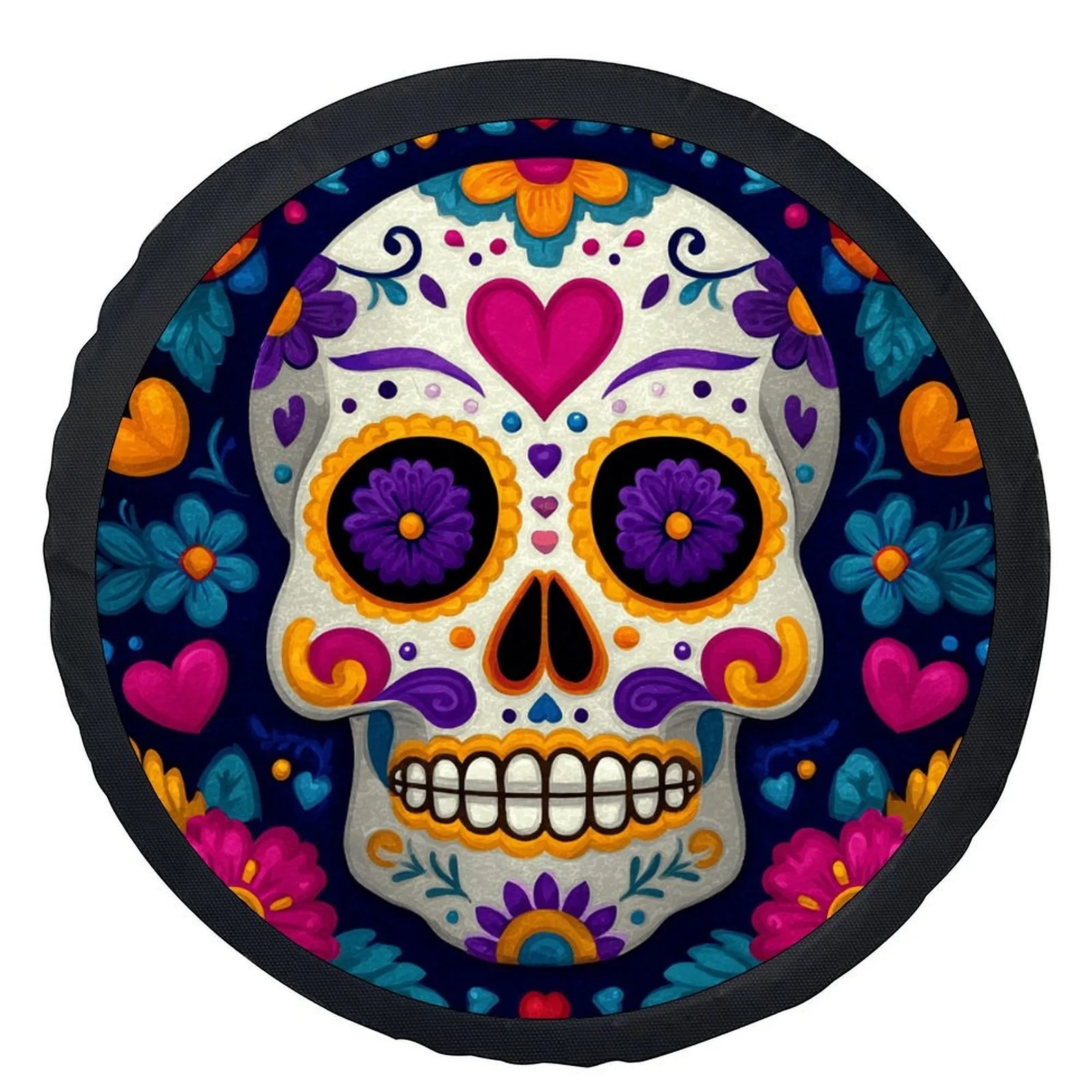 1 шт., чехол для колеса с художественным сахарным черепом, модный универсальный чехол для колеса, защитный чехол для колеса, подходит для