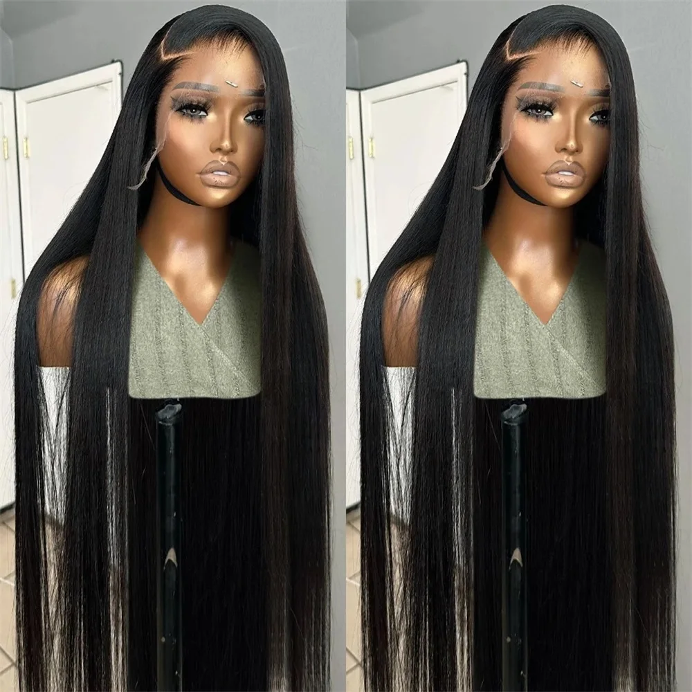 30 38 Inch Bone Straight Transparent 13x6 Lace Frontal Human Hair Wigs 180 Density Brazilian Remy 13x4 Lace Front Wig For Women