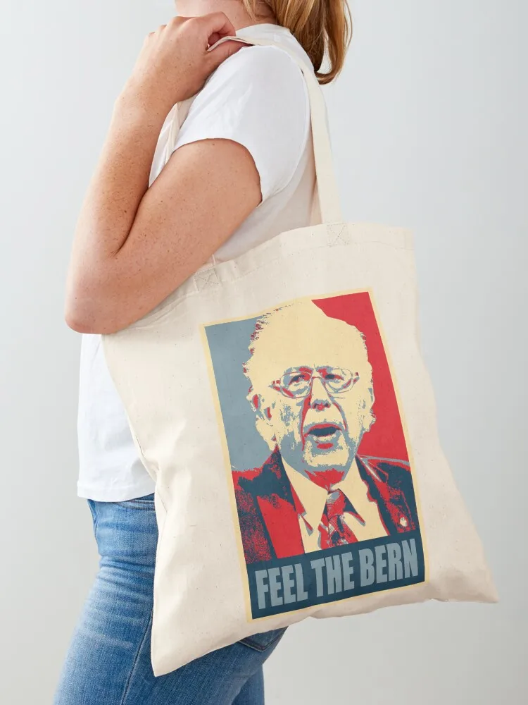 Feel the Bern Bernie Sanders 2020 Bernie Sanders for President Tote Bag eco bag folding Women's bags shopping cart bags