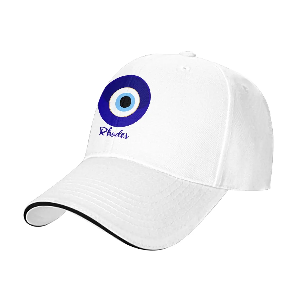 RHODES - GREECE, EVIL EYE, Mati Blue White. Baseball Cap Men Hats Women Visor Protection Snapback Evil Eyes Caps