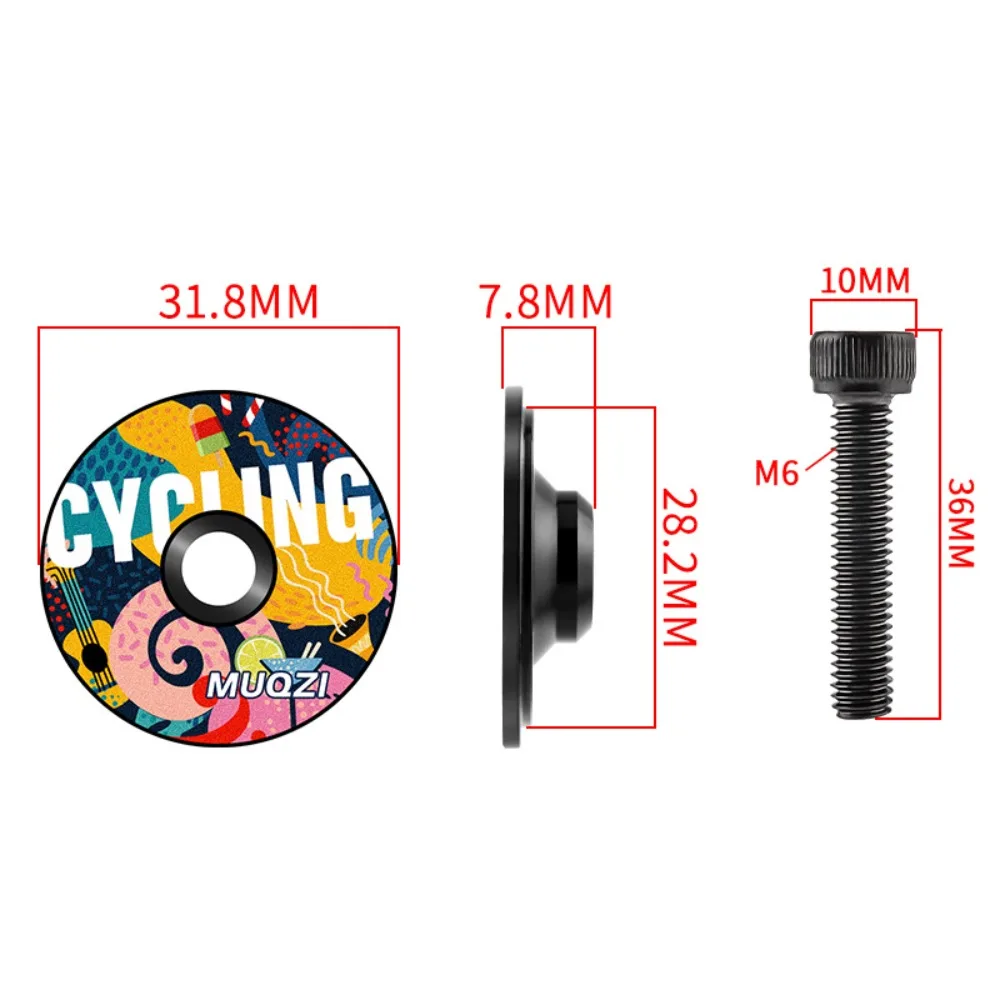 스템 캡 자전거 볼 커버 28.6mm 1 1/8" 알루미늄 합금 자전거 스템 탑 캡 다채로운 초경량 포크 튜브 헤드셋 캡