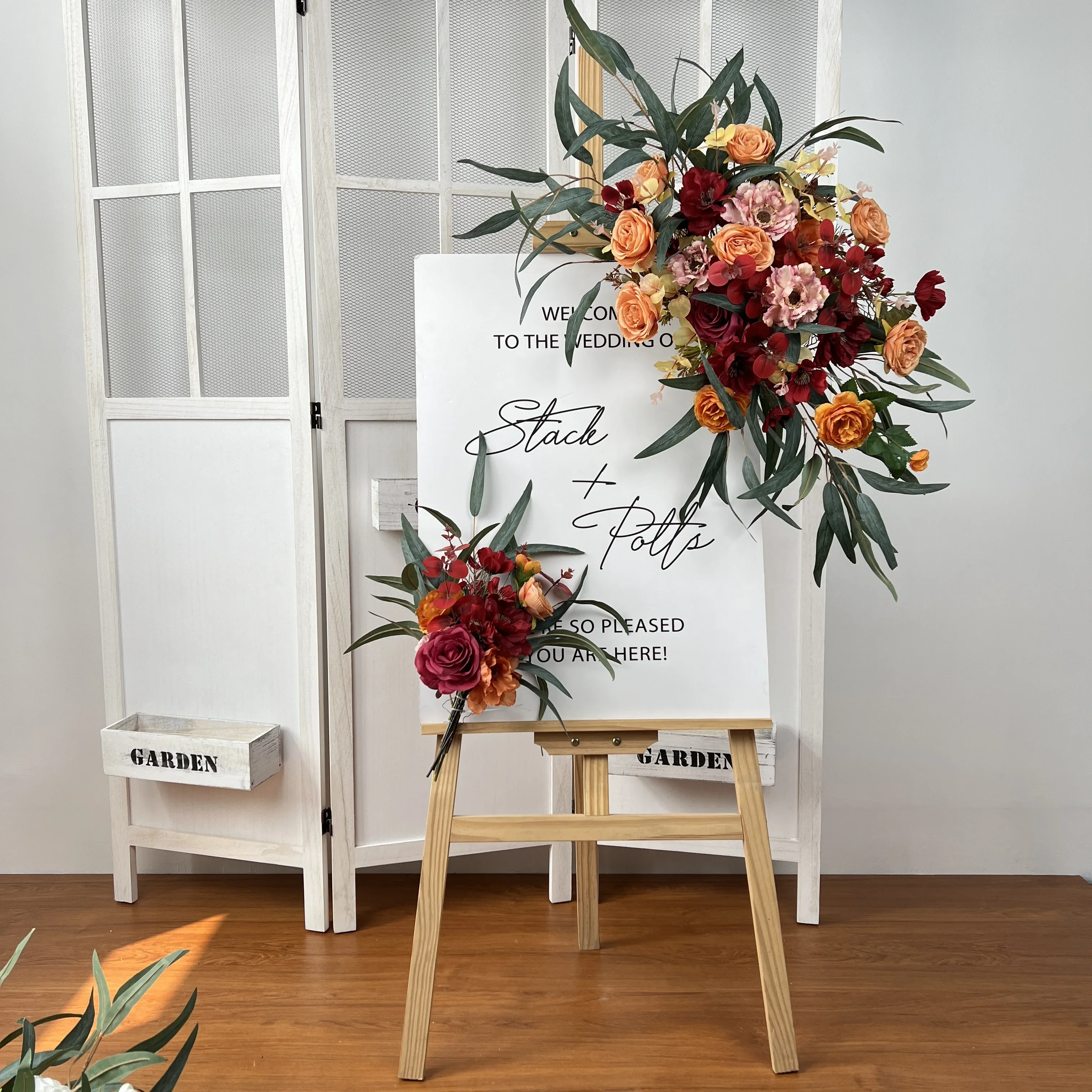 Artificial Flowers For Wedding Decoratopn Party Ceremony Reception Flower Backdrop Welcome Sign Decor Floral Arrangement Props