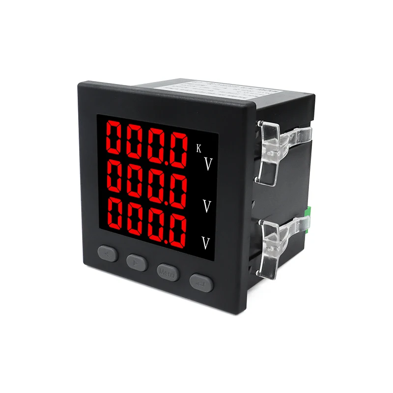 3P4L 3P3L AC220V Large Screen Display LED Digital Display Three-Phase Voltmeter Panel Square Meter Measurement Range 20-450V