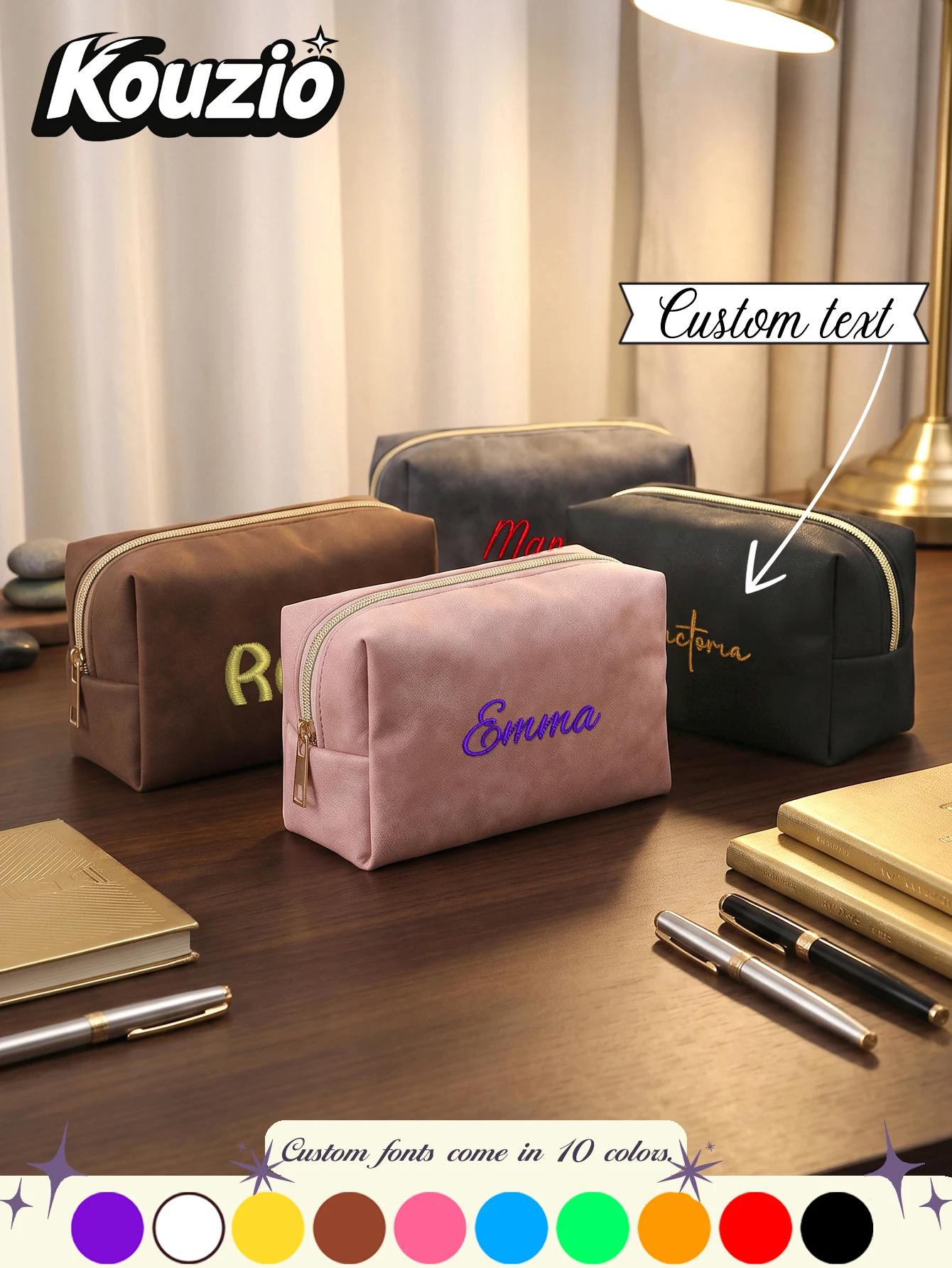 Stationery Supply - Large Square Faux Suede Custom Text