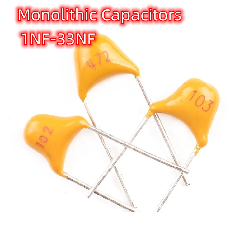 50pcs Monolithic Capacitors MLCC 1/2.2/3.3/4.7/10/22/33nf 102/222/332/472/103/223/333