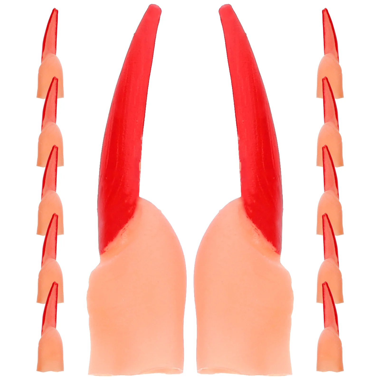 20 Pcs Finger Cots Fake Fingers Nail Paw Props Zombie Nails Cover Halloween Plastic Man Costumes