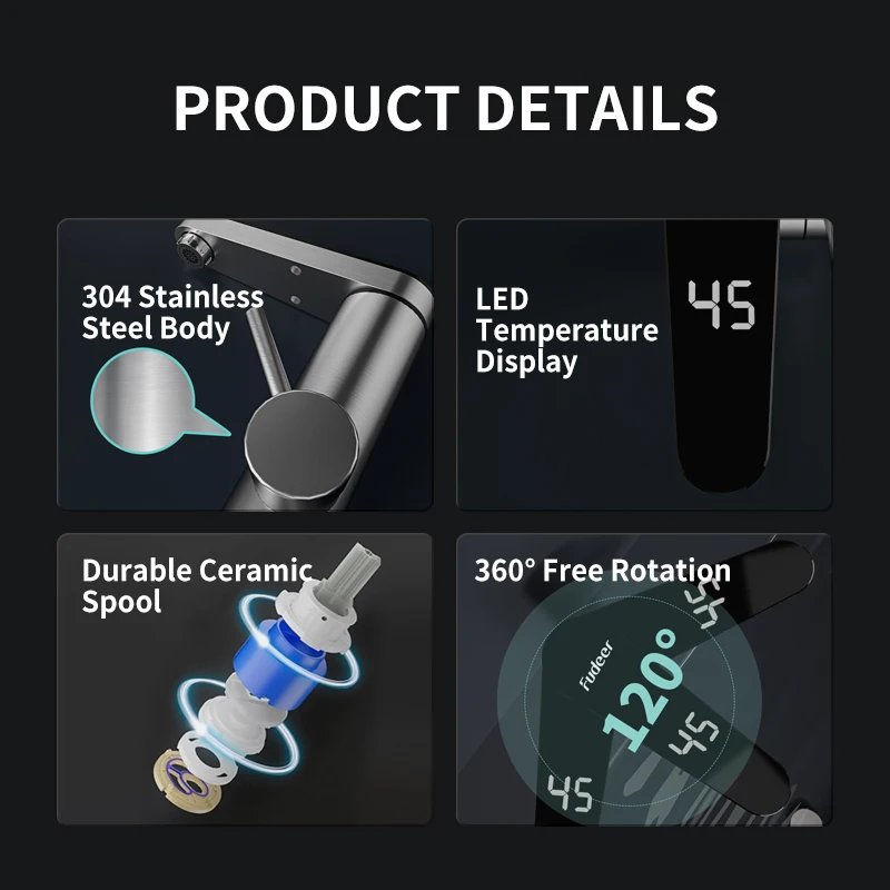 Fudeer 3400W 220V Electric Kitchen Water Heater Tap Instant Hot Stainless Steel Water Faucet Heater Cold Heating Faucet