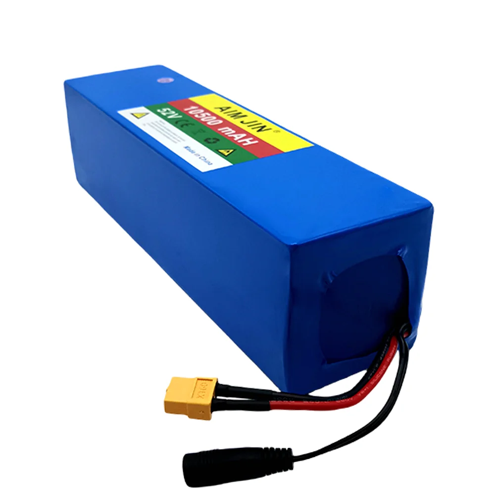 18650 52V 10500mah14S3P Lithium Battery Pack 52V  1500W electric bicycle battery Built in  BMS， XT30 and DC plug