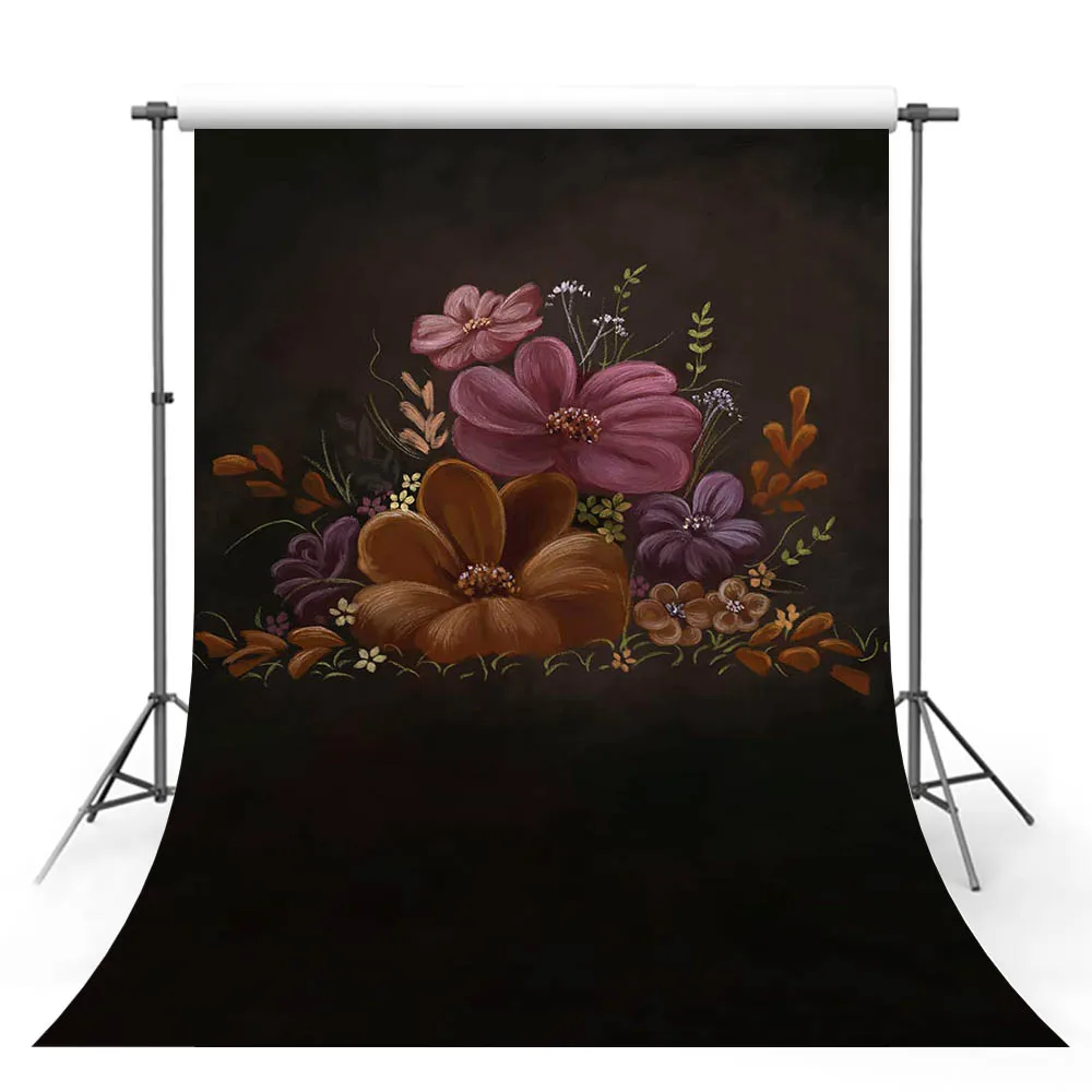Mehofond-Retro Oil Painting Flower Backdrop para Fotografia, Textura abstrata, bebê, adulto, Arte Maternidade, Retrato, Photo Background