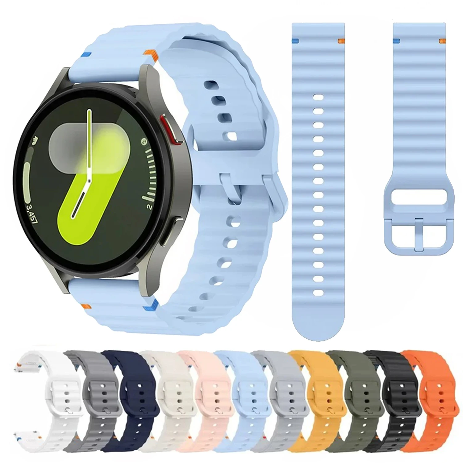 Pulseira de relógio de 20mm 22mm para huami amazfit balance band gtr 4 2 2e gtr3 pro/gts 4/2 mini gts 3/bip 3 pro 4/5 pulseira de onda de silicone