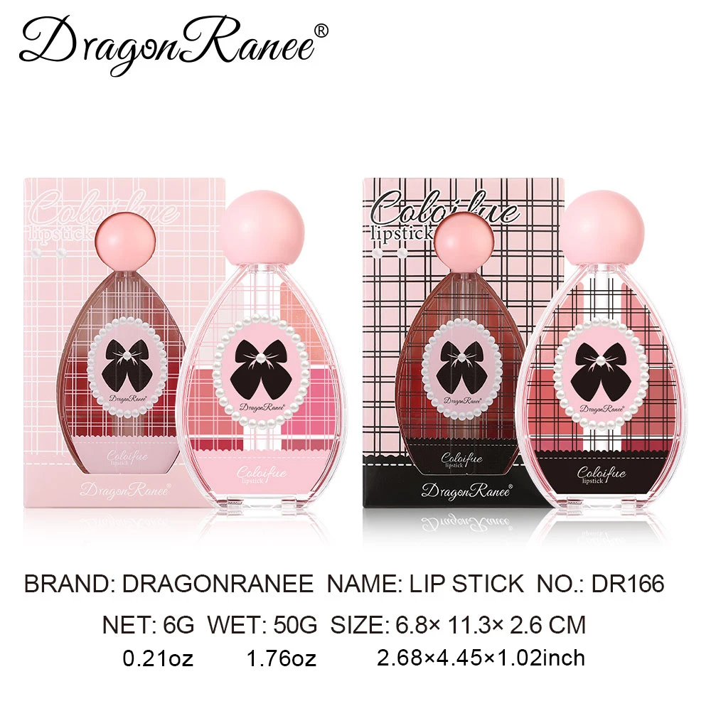 6色のソリッドリップスティック、持続的なメイク効果、美白、カラー、リップグロス、保湿、保湿、リップグロス、オートベース