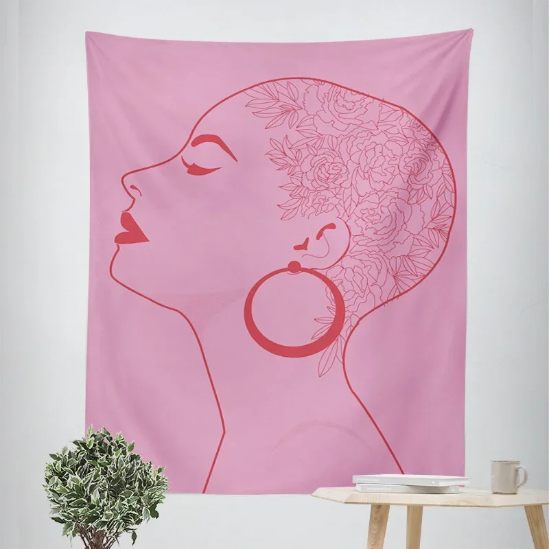 نسيج صورة امرأة تجريدية - ديكور ناعم ومتين لغرفة المعيشة أو غرفة النوم. هدية مثالية لمحبي الفن المنزلي الحديث #4