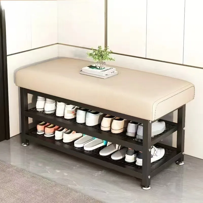 Shoe change stool door household seated shoe stool entry stool home shoe cabinet stoolintegrated soft bag seat cushion shoe rack