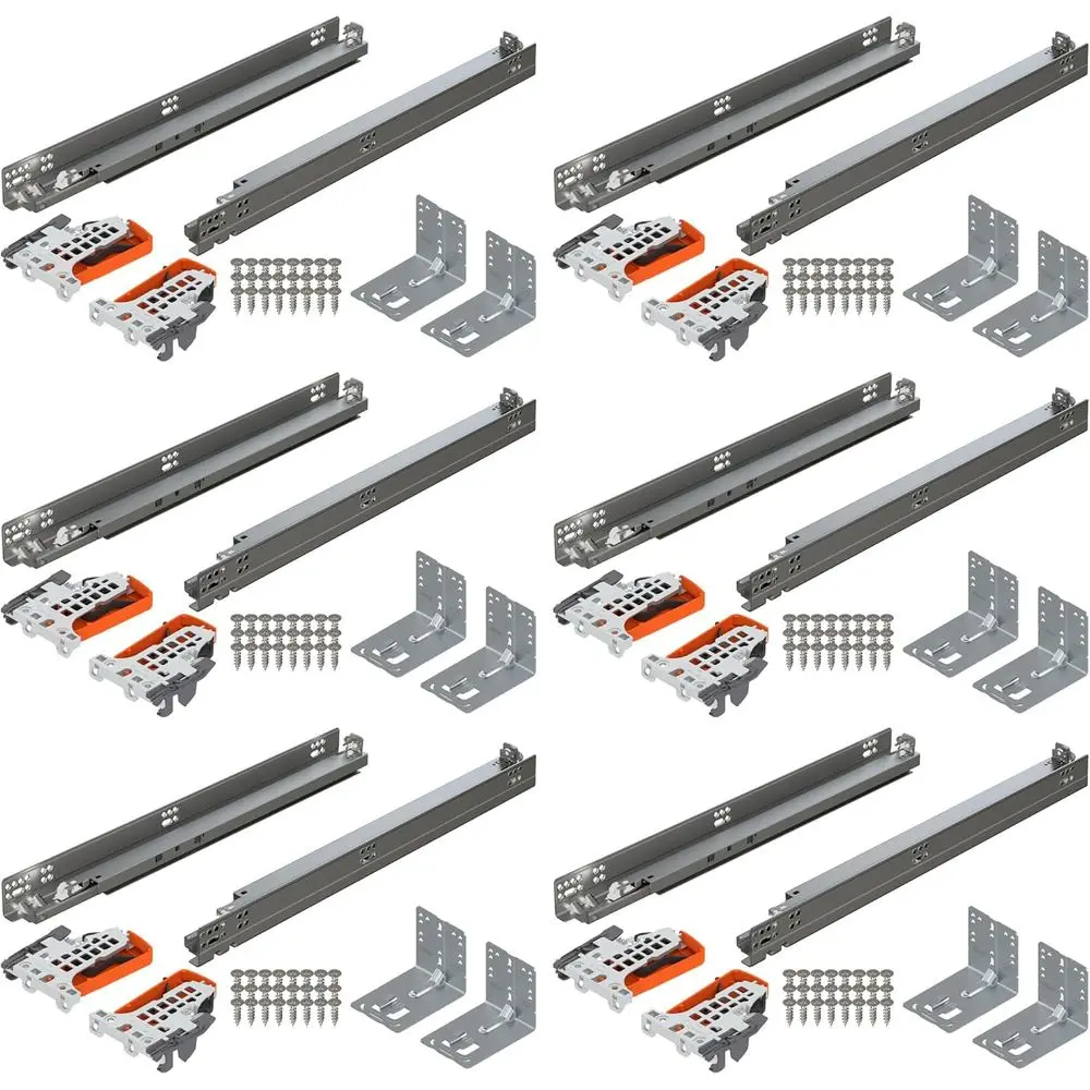 

Комплект скрытых направляющих Tm Plus OTION (6 шт.), 21 дюйм, полный выдвиж, плавное закрывание, сталь, 100 фунтов. Грузоподъемность или дерево