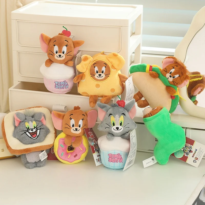 Chat Tom Mouse Jerry jouets en peluche Anime Animal peluche poupée sac à dos pendentif porte-clés sac à bandoulière décoration enfants cadeaux d'anniversaire