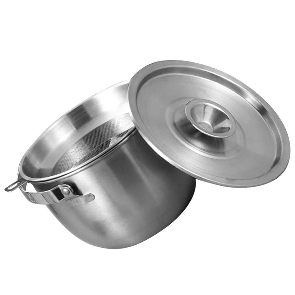 

Stainless Steel Oil Pot 2 8L Grease Container Strainer Filtered Jug Kitchen Storage Jars Holder Saver Can Used Oil Container