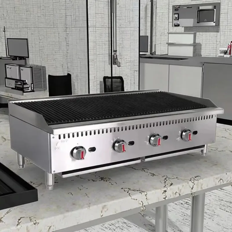 Certified Stainless Steel Gas Countertop Barbecue Grill Dual Zone Control Easy Clean Features Multi-functional Luxury Grill