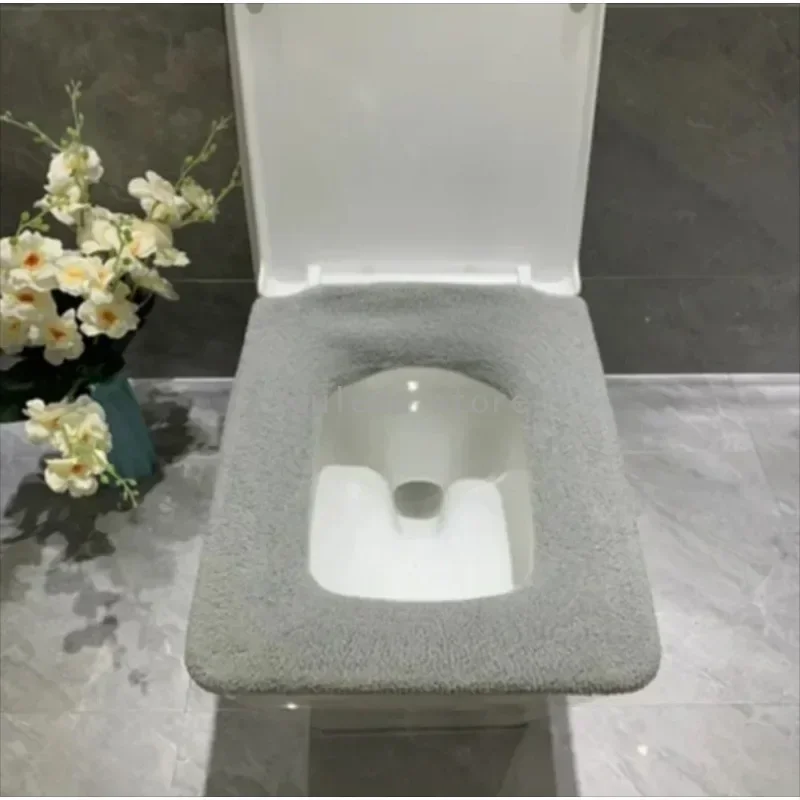 Bathroom Square Toilet Seat Cover Winter Washable Warmer Mat Toilet Cover Cushion Lid Pad Home Decor Toilet Seat image 5