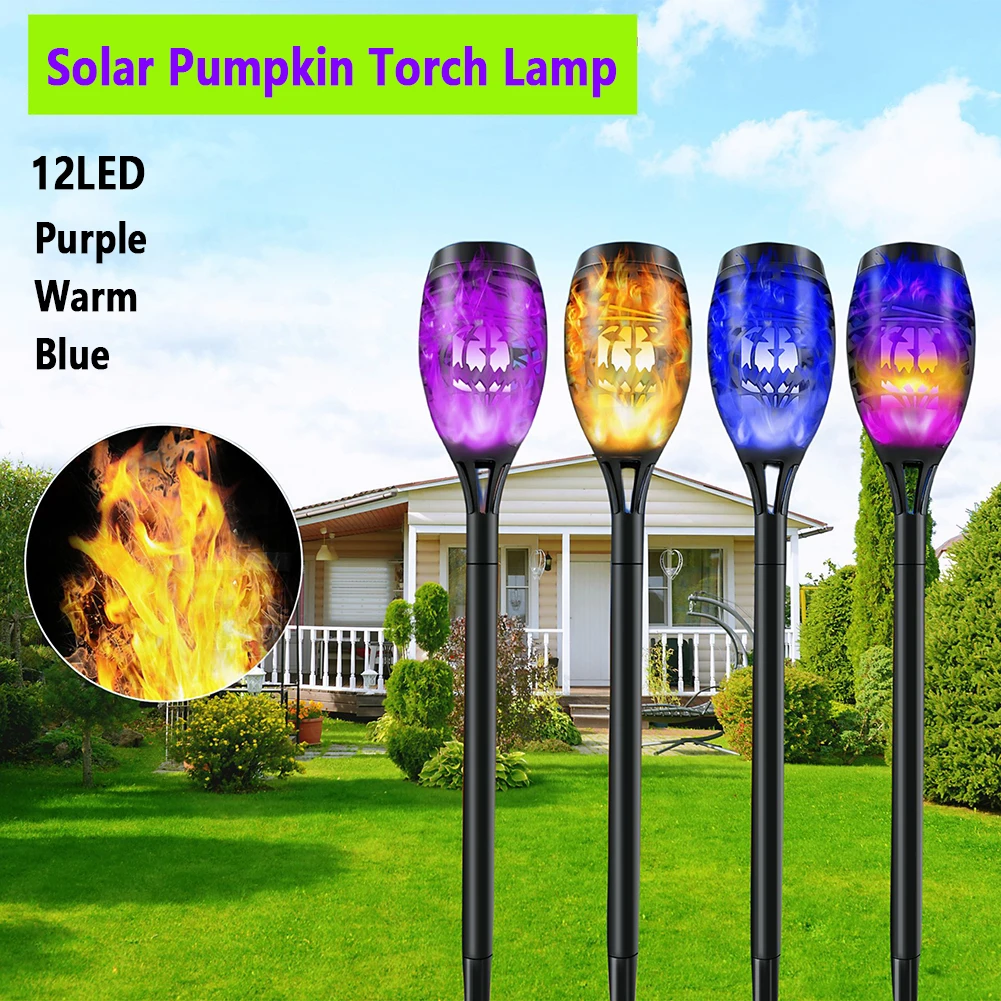 1PC Garden Lawn Lamp IP65 Waterproof Solar Powered Flame Light For Yard Patio Garden Pathway Porch Decor