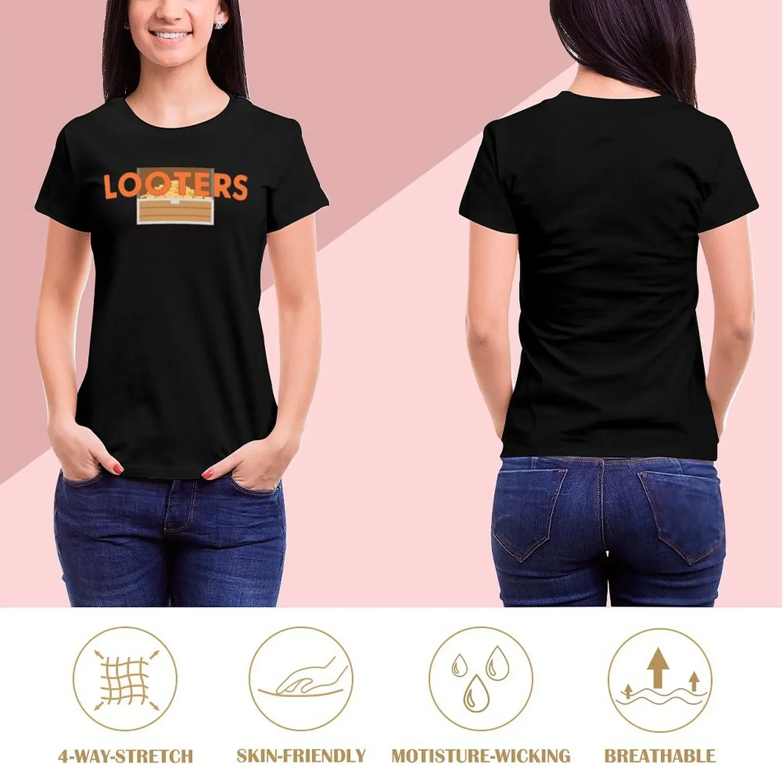 Looters Parody Fantasy Restaurant Logo T-Shirt hippie clothes female blanks graphics Women's clothing