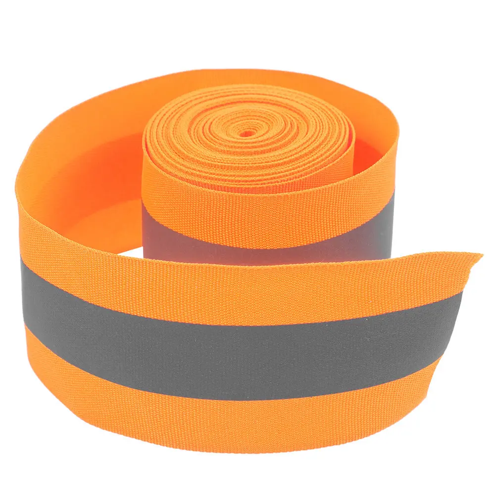 Fluorescent Reflective Fabric Tape Roll High-Visibility Sewing Webbing Strip Long-Lasting for Clothing DIY Costumes Warning Gear