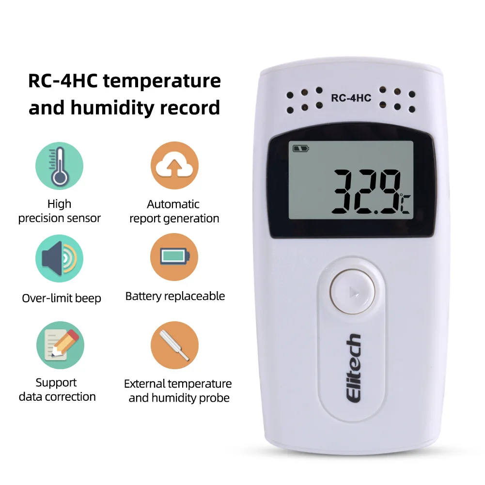 

Temperature and Humidity Recorder Medical Warehouse Greenhouse Cold Warehouse Transportation Thermometer RC-4HC