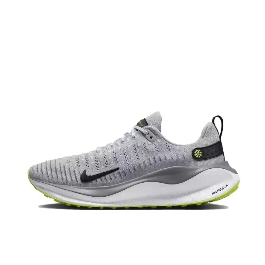 Nike React Infinity Run FLyknit 4 Low Men's Lightweight Casual Running Shoes Comfortable and Wearable Black and Yellow Colorway