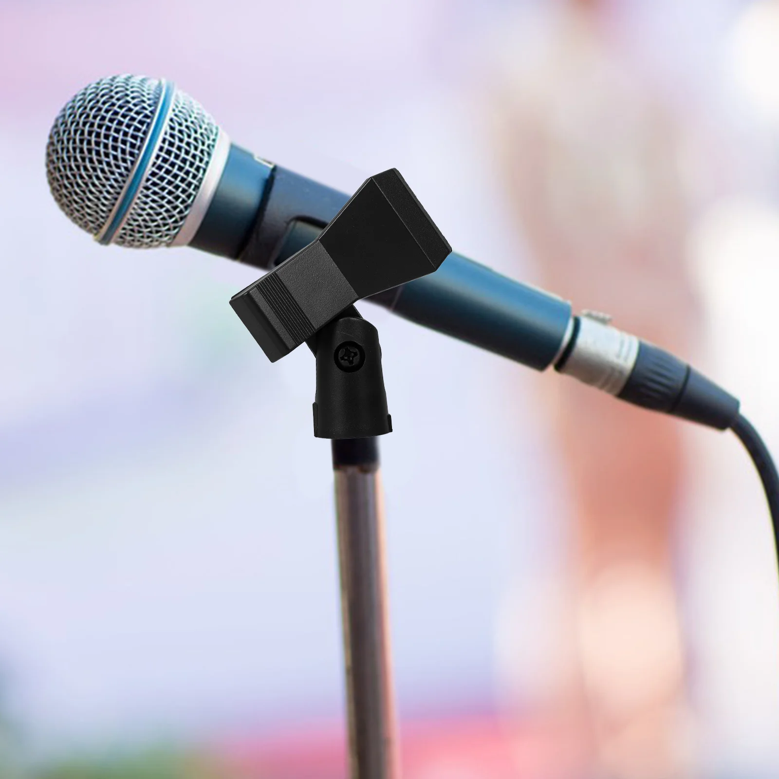 

4pcs Adjustable Microphone Clip Holder For Stand With Thread Adapter Durable Metal Screw Design Universal Mic Mount Clamp For