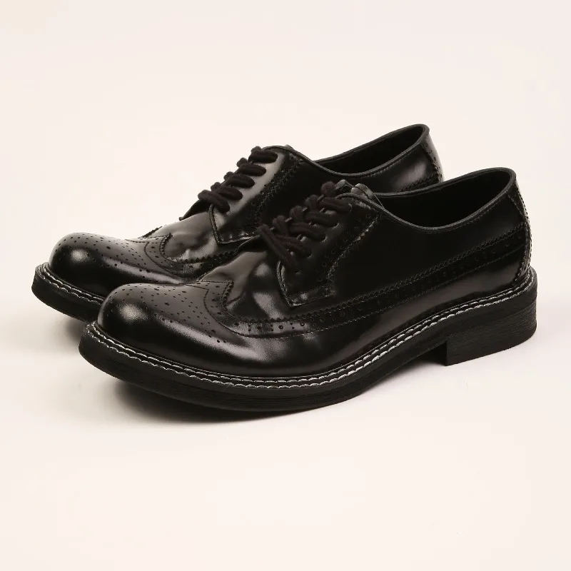 Luxury Genuine Leather Mens Dress Shoes Handmade Quality Comfortable 2026 Autumn British Style Fashion Brogues Social Shoes Man