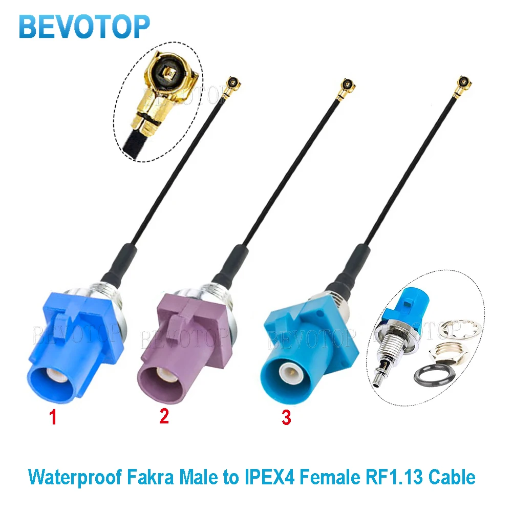 

10PCS/LOT RF1.13 Fakra to MHF4 Cable Wateproof Fakra Male Code C/D/Z to IPEX4 Female Jack Antenna Pigtail Fakra to IPX Jumper